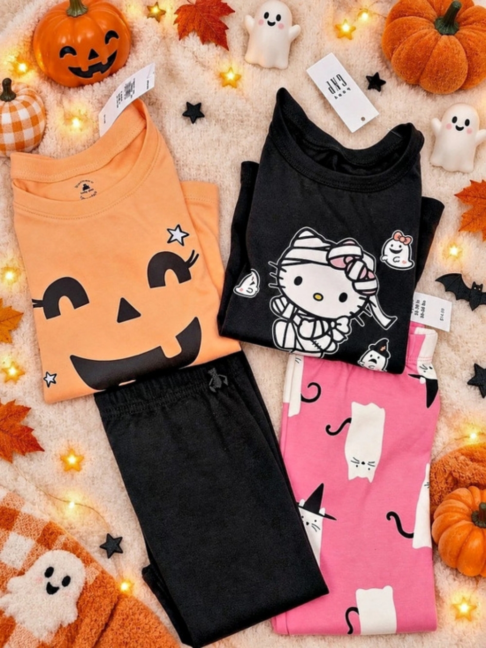 baby gap Hello Kitty Halloween Graphic T-Shirt Girls 2T Black & Pink Matching